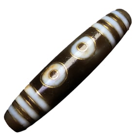 Old Tibetan Five Eye DZI Agate Lucky Pendant