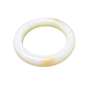 Inside Diameter 56mm High Quality Chinese Sugar White Hetian Jade Bracelet