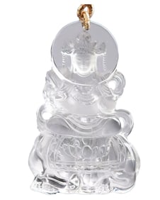 Beautiful White Crystal Carved Samantabhadra Statue