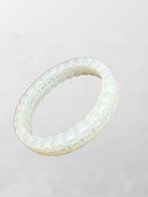 Inside Diameter 59mm Openwork Chinese Hetian Jade Bracelet