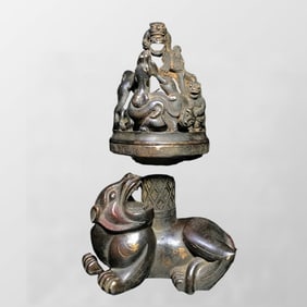 Vintage Chinese Bronze Fortune Beast Incense Burner