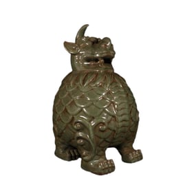 Chinese Longquan Kiln Unicorn Porcelain Statue