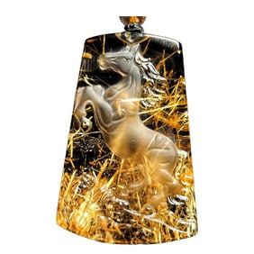 Exquisite Titanium Crystal Carved Fortune Horse Pendant