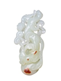 Superb Chinese Hetian Jade Carved Ruyi Statue