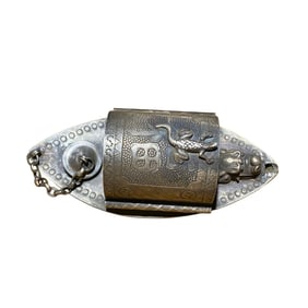 Vintage Chinese Pure Silver Boat Yan Di (small cup for adding water to an inkstone)