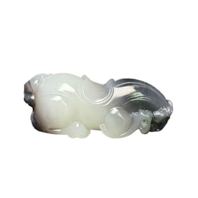 Superb Chinese Hetian Jade Carved Fortune Horse Statue