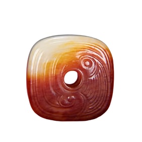 Vintage Chinese Hetian Jade Carved Lucky Pendant