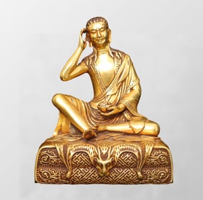 Vintage Gilt Gold Copper Buddha Statue