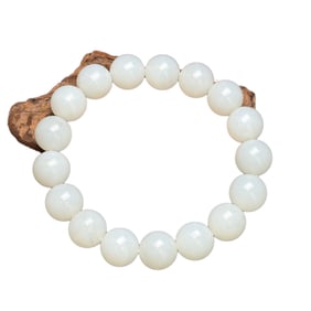 Hand Woven Chinese Hetian Jade Beads Bracelet