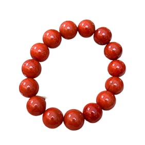 Hand Woven Chinese Nanhong Agate Beads Bracelet