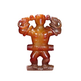 Vintage Chinese Hetian Jade Carved Figure Statue