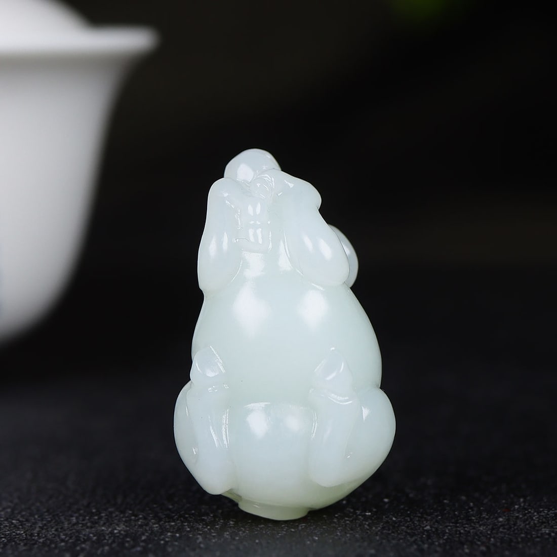 Superb Chinese Natural Hetian Jade Carved Fortune Ox Pendant - 6