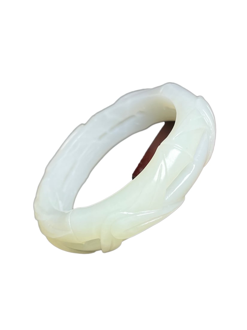 Inside Diameter 60mm Superb Chinese Hetian Jade Fortune Bamboo Bracelet: Inside Diameter 60mm Superb Chinese Hetian Jade Fortune Bamboo BraceletInside Diameter: 60 (mm) 2.36 (inches)Dimension: 16 (mm) 0.63 (inches)Weight: 0.18 lbs/ 80 g