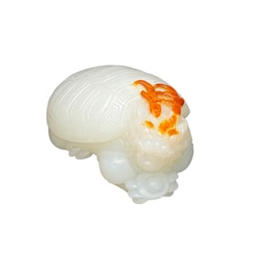 Superb Chinese Hetian Jade Carved Dragon Turtle Statue