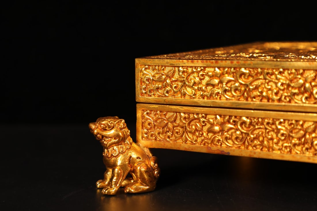 A Set Vintage Chinese Gilt Gold Copper Pai Gow Statue - 8