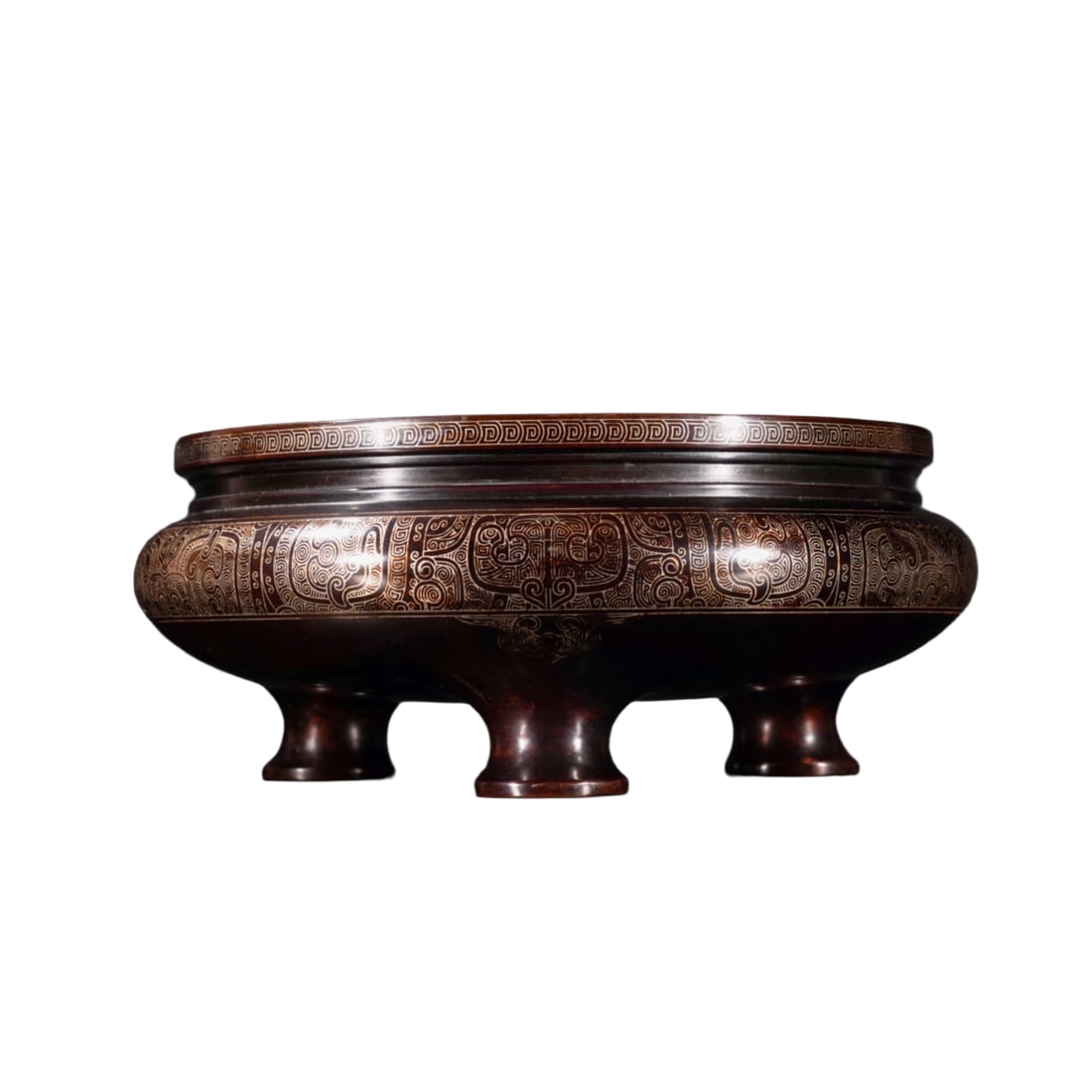 Vintage Chinese Copper Inlay Silver Wires Incense Burner: Vintage Chinese Copper Inlay Silver Wires Incense BurnerDimension: 170 x 75 (mm) 6.69 x 2.95 (inches) Weight: 6.38 lbs/ 2895 g