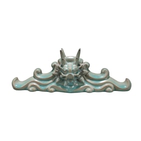 Chinese Ru Kiln Fortune Dragon Porcelain Brush Pen Shelf