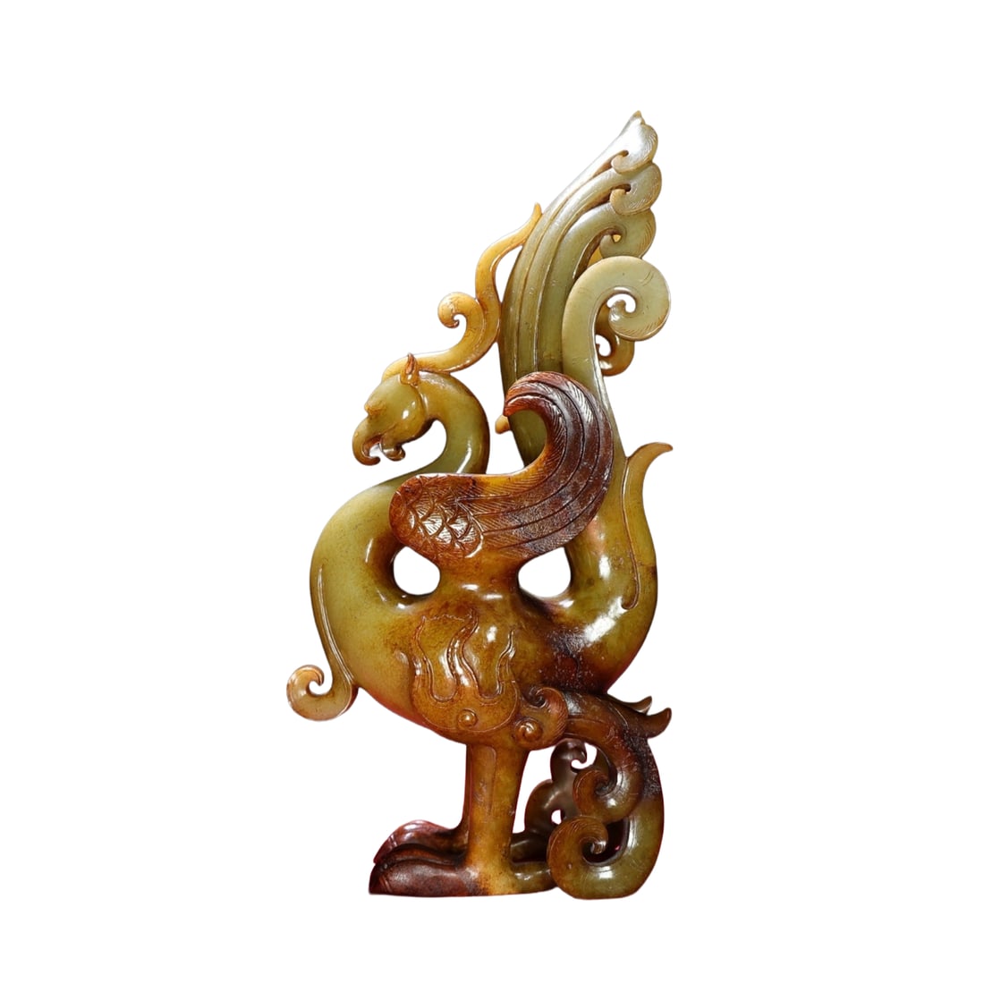 Superb Vintage Chinese Hetian Jade Carved Phoenix Statue: Superb Vintage Chinese Hetian Jade Carved Phoenix StatueDimension: 358 x 158 x 95 (mm)14.09 x 6.22 x 3.74 (inches) Weight: 6.99 lbs/ 3169 g