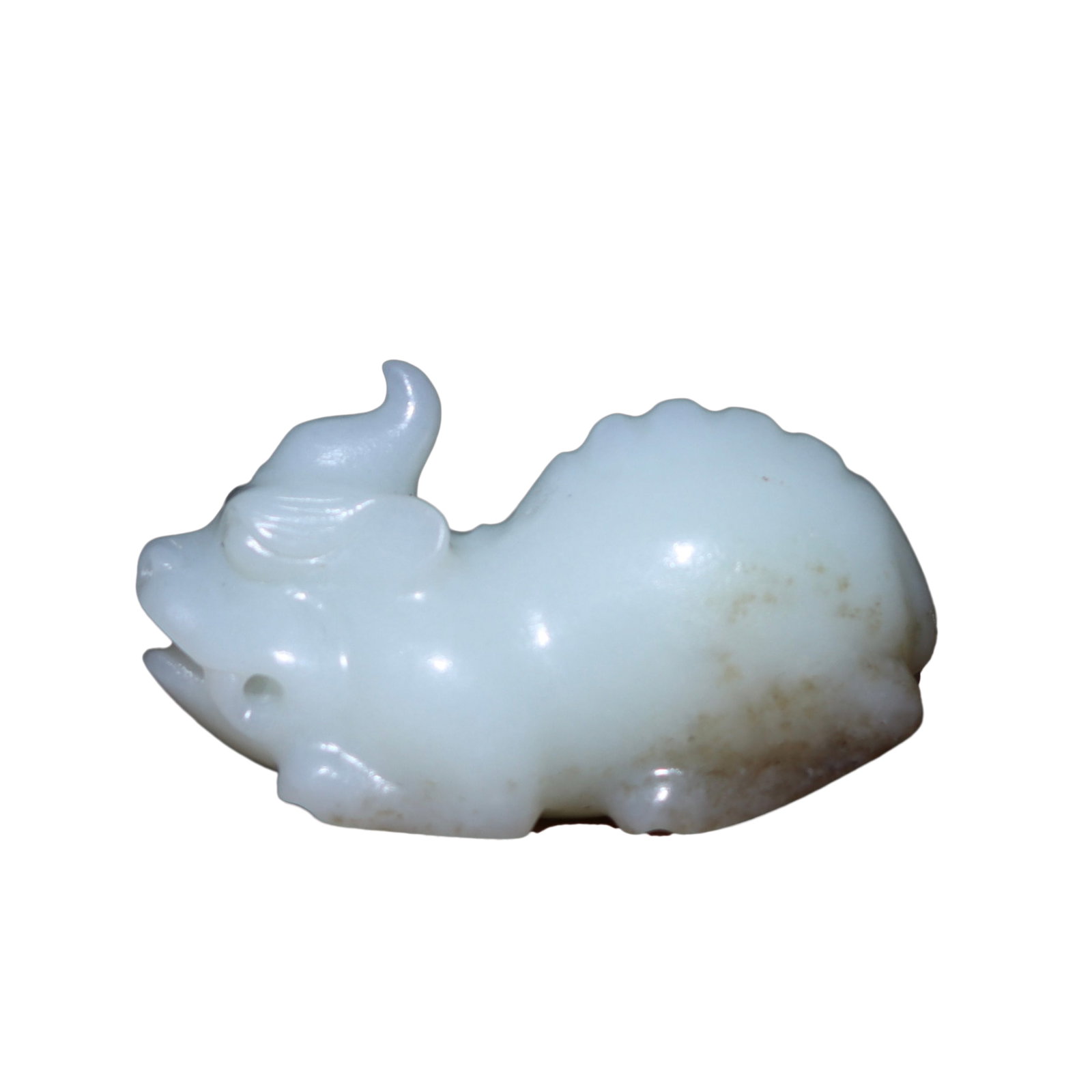 Superb Chinese Hetian Jade Carved Unicorn Statue: Superb Chinese Hetian Jade Carved Unicorn StatueDimension: 68 x 38 x 27 (mm) 2.68 x 1.50 x 1.06 (inches) Weight: 0.23 lbs/ 102.6 g