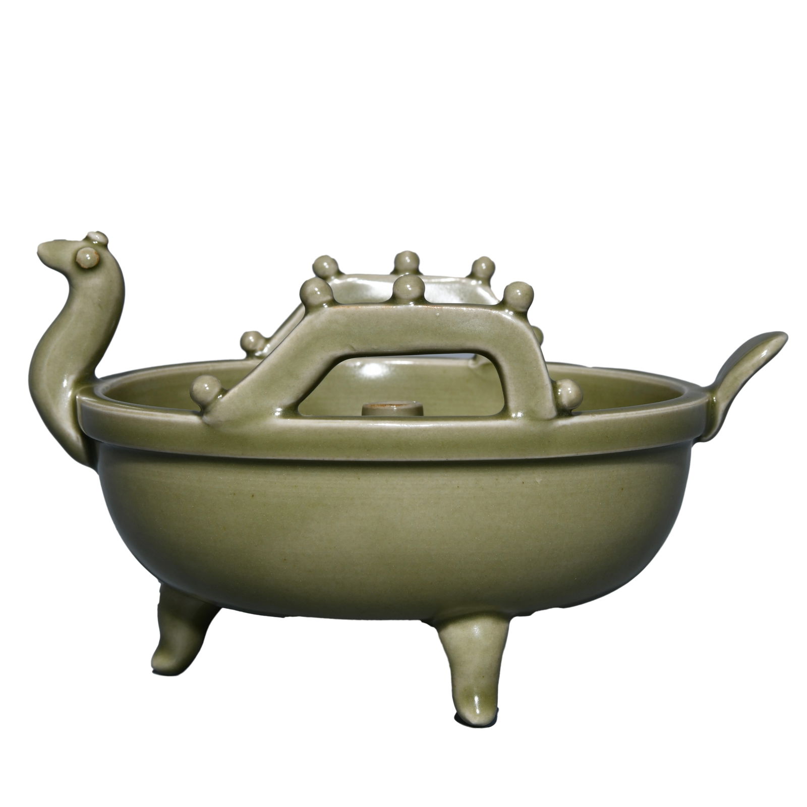 Chinese Yue Kiln Divine Beast Incense Burner: Chinese Yue Kiln Divine Beast Incense BurnerDimension: 175 x 102 (mm)6.89 x 4.01 (inches)