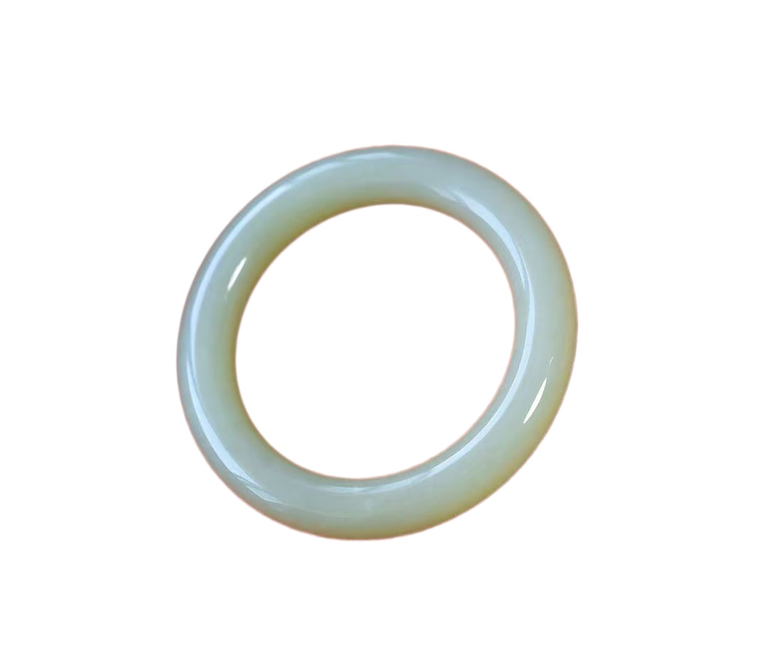 Inside Diameter 57.4 MM Chinese Natural Hetian Jade Bracelet: Inside Diameter 57.4 MM Chinese Natural Hetian Jade BraceletInside Diameter: 57.4 (mm) 2.26 (inches)Dimension: 12.1 x 11.6 (mm) 0.48 x 0.46 (inches) Weight: 0.15 lbs/ 69.01 g
