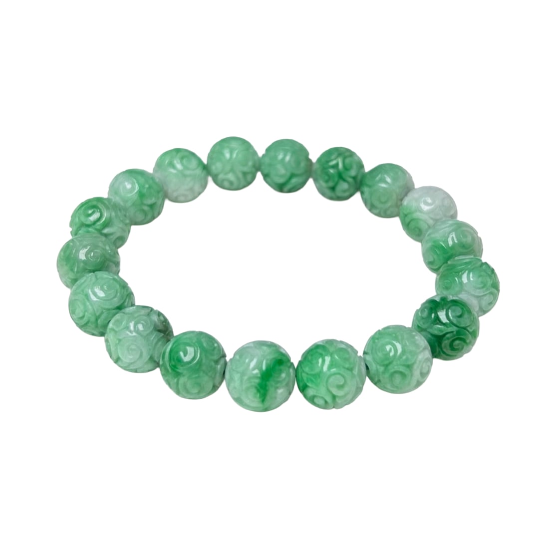 Hand Woven Beautiful Jadeite Beads Bracelet: Hand Woven Beautiful Jadeite Beads BraceletDimension: 10 (mm) 0.39 (inches)