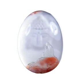 Superb Chinese Nanhong Agate Buddha Pendant