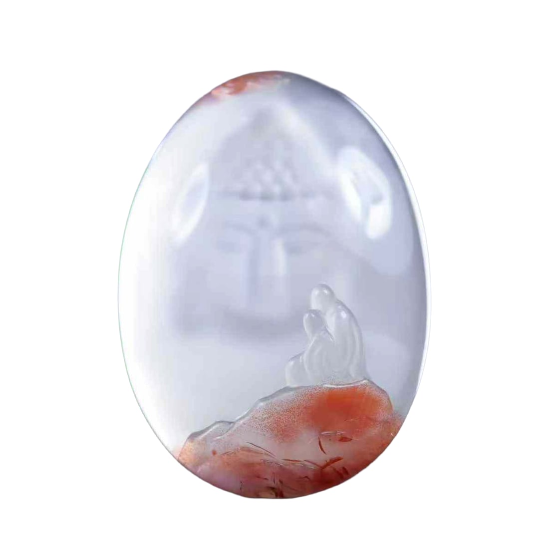 Superb Chinese Nanhong Agate Buddha Pendant: Superb Chinese Nanhong Agate Buddha PendantDimension: 45.8 x 33 x 11.3 (mm)1.80 x 1.30 x 0.44 (inches) Weight: 0.05 lbs/ 21.4 g