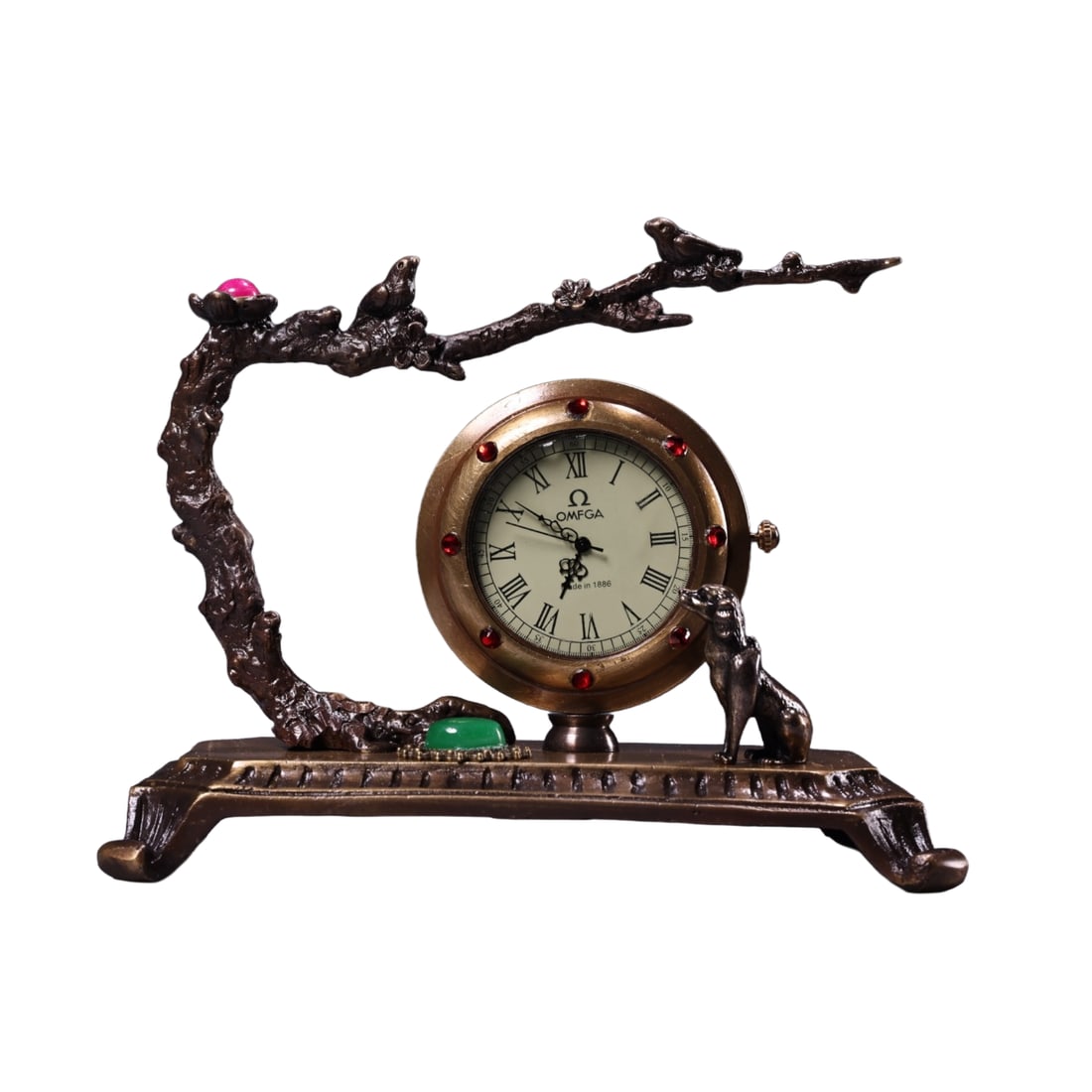 Vintage Copper Inlay Gem Mechanical Clock: Vintage Copper Inlay Gem Mechanical ClockDimension: 145 x 110 (mm) 5.71 x 4.33 (inches) Weight: 1.16 lbs/ 527 g