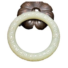 Inside Diameter 56 MM Chinese Natural Hetian Jade Bracelet