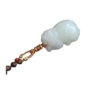 Superb Chinese Hetian Jade Carved Fortune Pixiu Pendant