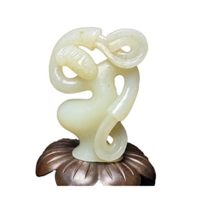 Superb Chinese Hetian Jade Carved Figure Statue