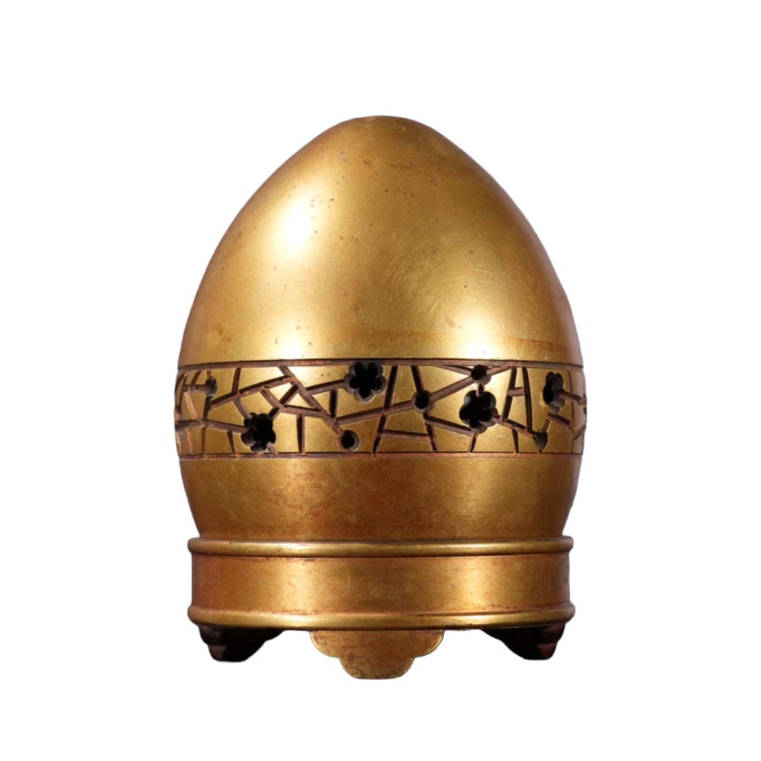 Vintage Chinese Gilt Gold Copper Incense Burner: Vintage Chinese Gilt Gold Copper Incense BurnerDimension: 118 x 80 (mm)4.64 x 3.15 (inches) Weight: 2.03 lbs/ 920 g