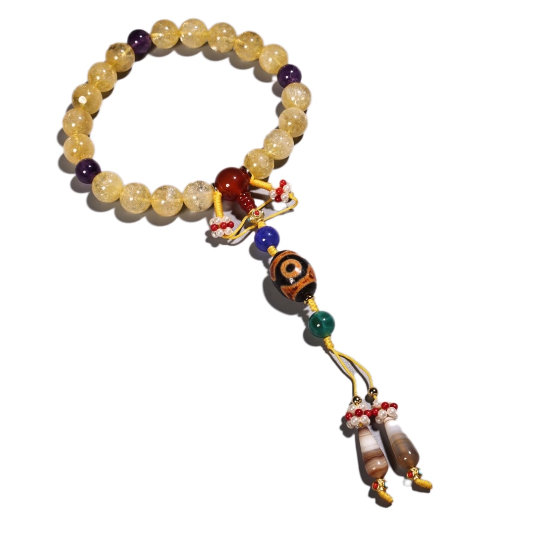 Hand Woven Yellow Crystal Beads Bracelet w Box: Hand Woven Yellow Crystal Beads Bracelet w BoxDimension: 195 x 50 (mm) 7.68 x 1.97 (inches) Dimension: 12 (mm) 1.97 (inches) Weight: 0.15 lbs/ 70 g