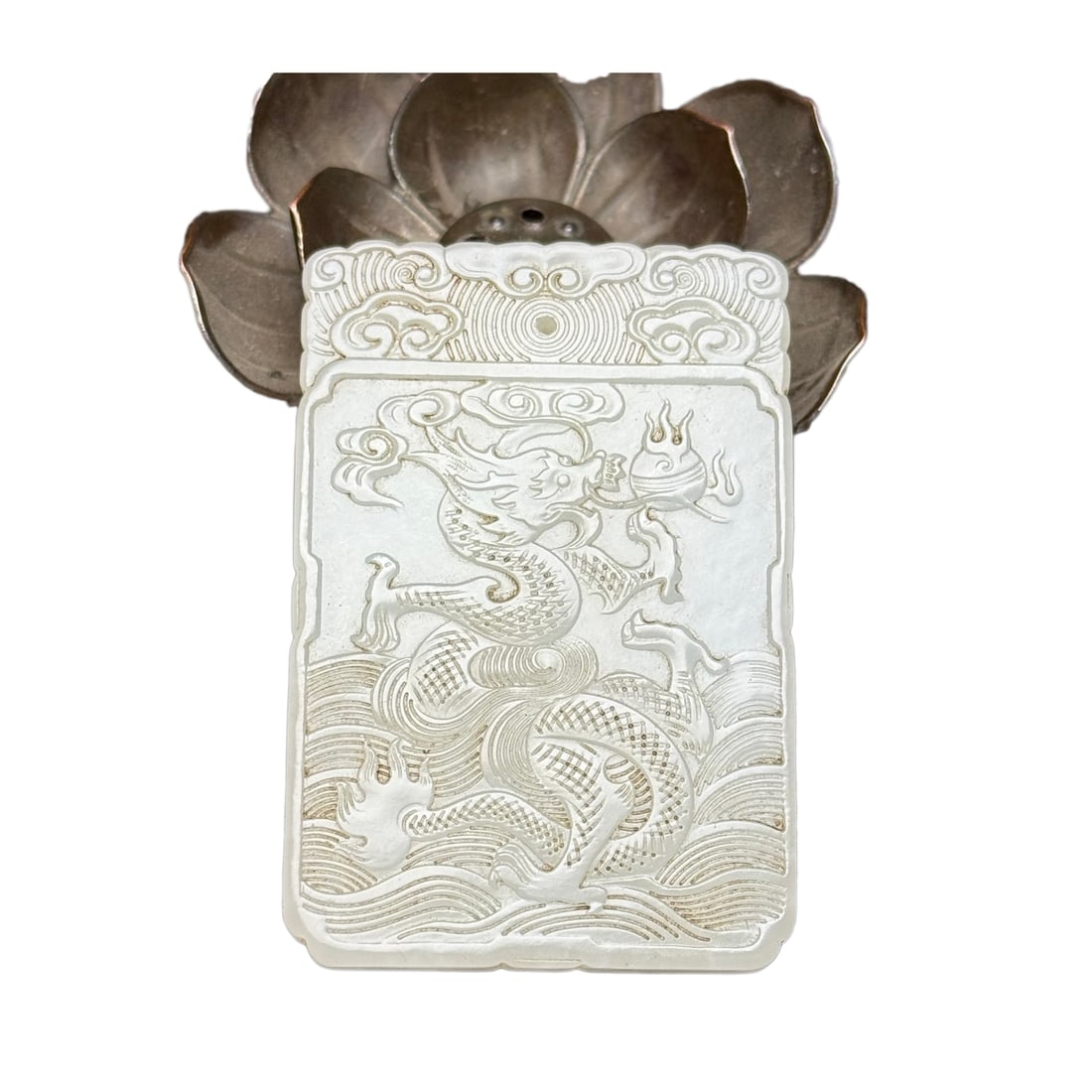 Chinese Hetian Jade Low Relief Fortune Dragon Pendant: Chinese Hetian Jade Low Relief Fortune Dragon PendantDimension: 62 x 41 x 6 (mm)2.44 x 1.61 x 0.24 (inches) Weight:0.08 lbs/ 38 g
