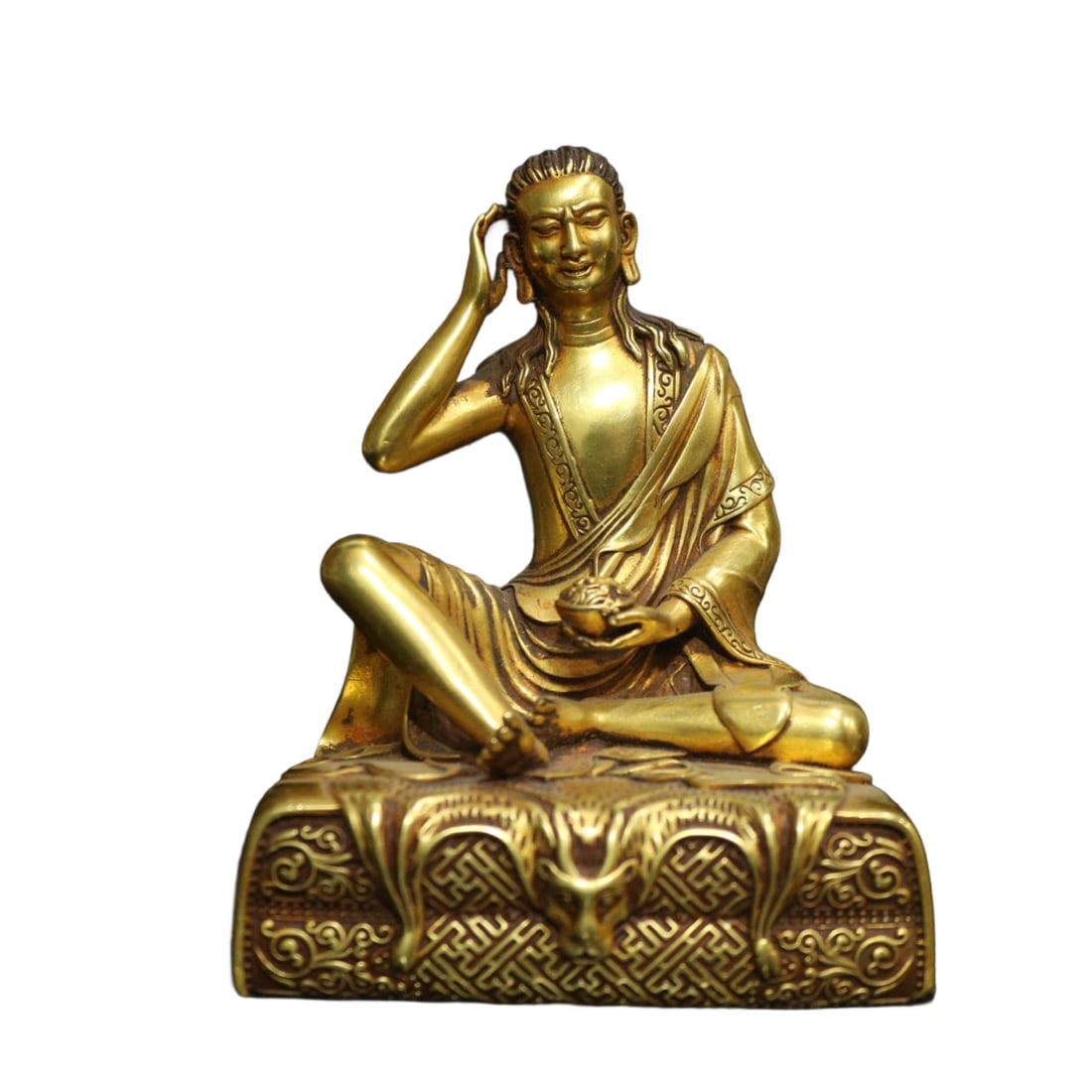 Vintage Tibetan Gilt Gold Copper Buddha Statue: Vintage Tibetan Gilt Gold Copper Buddha StatueDimension: 105 x 80 (mm) 4.13 x 3.15 (inches) Weight: 2.11 lbs/ 956 g