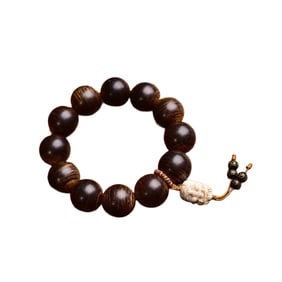 Hand Woven Vintage Chenxiang Wood Beads Bracelet