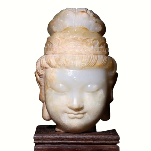 Superb Vintage Chinese Hetian Jade Carved Kwan-yin Statue: Superb Vintage Chinese Hetian Jade Carved Kwan-yin StatueDimension: 118 x 77 x 76 (mm)4.64 x 3.03 x 2.99 (inches) Weight:2.37 lbs/ 1074.4 g