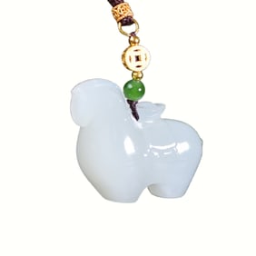 Chinese Hetian Jade Carved Fortune Horse Pendant