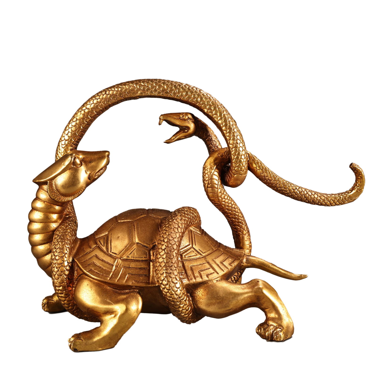 Vintage Chinese Gilt Gold Copper Black Tortoise Statue: Vintage Chinese Gilt Gold Copper Black Tortoise StatueDimension: 270 x 210 (mm) 10.63 x 8.27 (inches) Weight: 5.29 lbs/ 2400 g