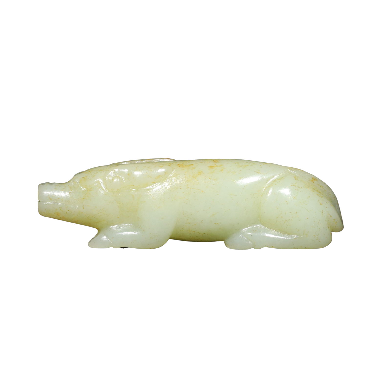 Chinese Hetian Jade Carved Fortune Pig Pendant: Chinese Hetian Jade Carved Fortune Pig PendantDimension: 74 x 21 x 18 (mm)2.91 x 0.83 x 0.71 (inches) Weight:0.10 lbs/ 47.5 g