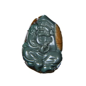 Chinese Agate Carved Jigong Pendant
