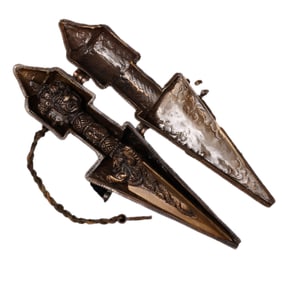 Vintage Copper Pestle Xiangmo Statue