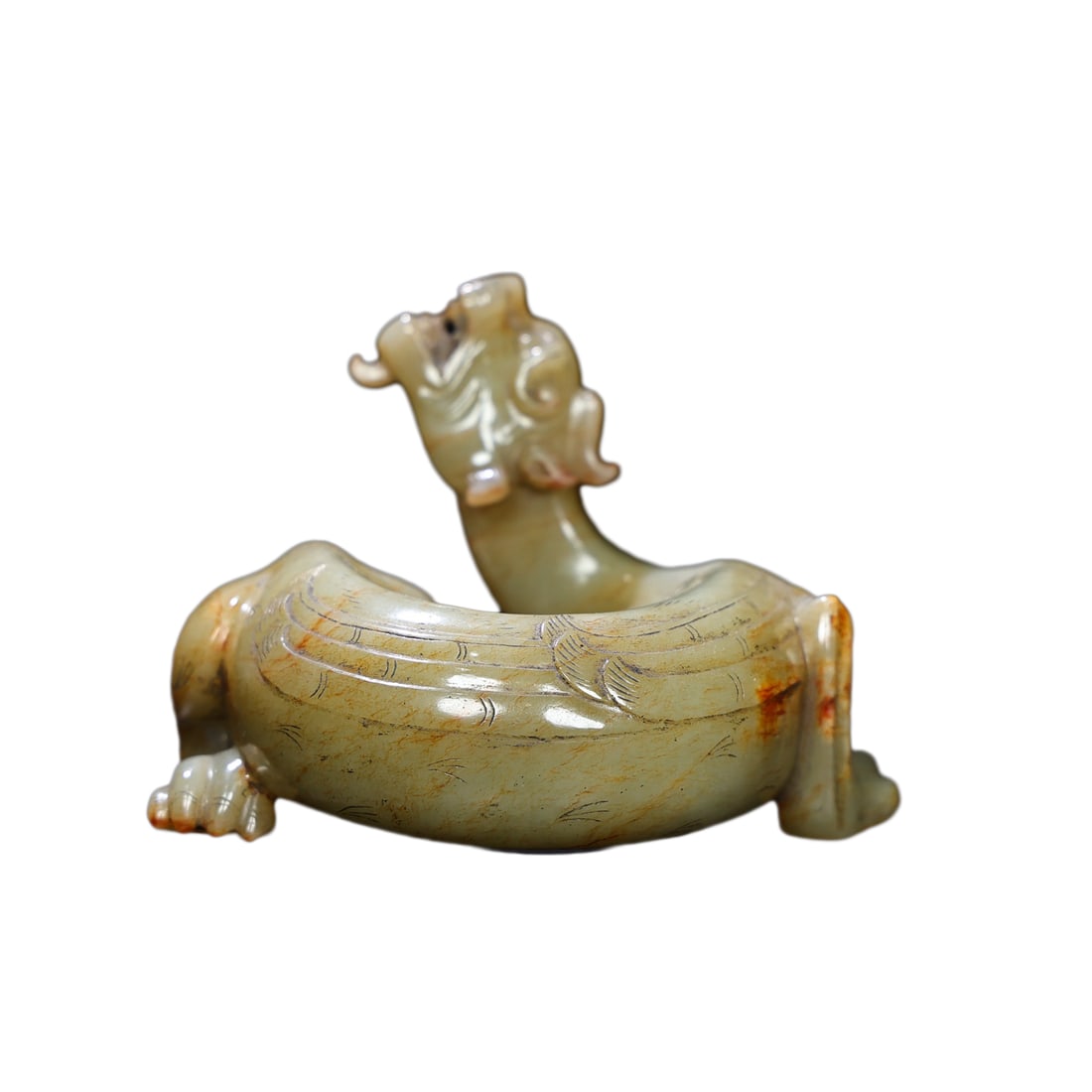 Superb Vintage Chinese Hetian Jade Carved Dragon Statue: Superb Vintage Chinese Hetian Jade Carved Dragon StatueDimension: 125 x 101 x 85 (mm)4.92 x 3.98 x 3.35 (inches) Weight: 1.41 lbs/ 638 g