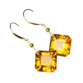 A Pair Beautiful Yellow Crystal Earring