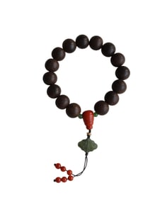 Hand Woven Chenxiang Wood Beads Bracelet