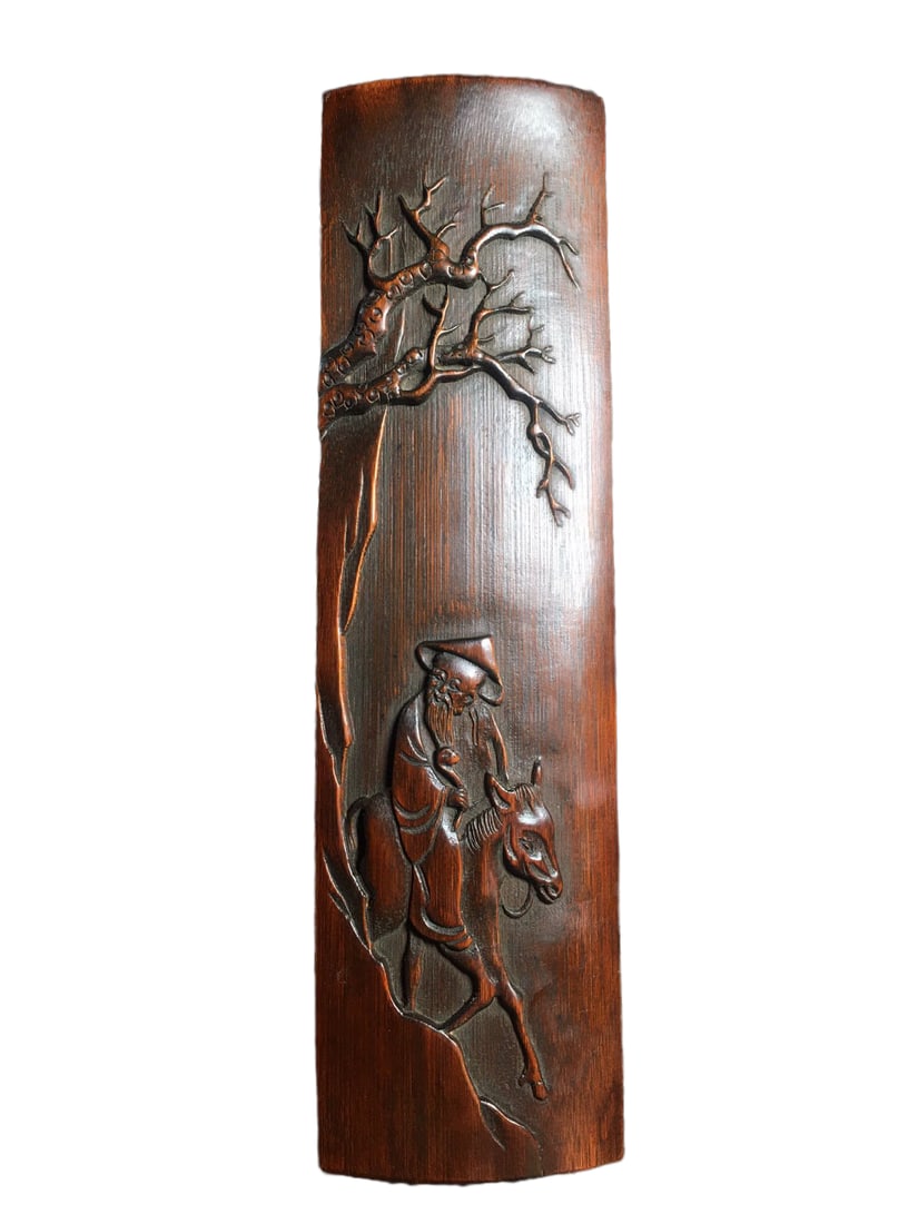 Vintage Chinese Bamboo Carved Figure Arm Rest: Vintage Chinese Bamboo Carved Figure Arm RestDimension: 280 x 80 (mm)11.02 x 3.15 (inches)