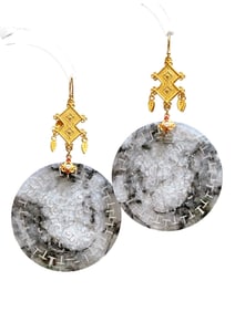 A Pair Exquisite 925 Silver Inlay Jadeite Earrings