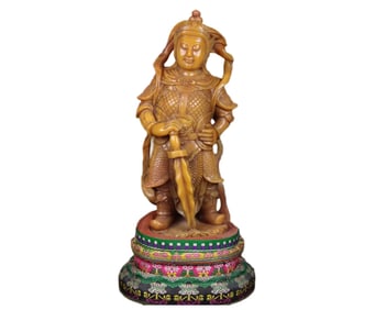 Superb Vintage Chinese Tianhuang Stone Carved Figure Statue