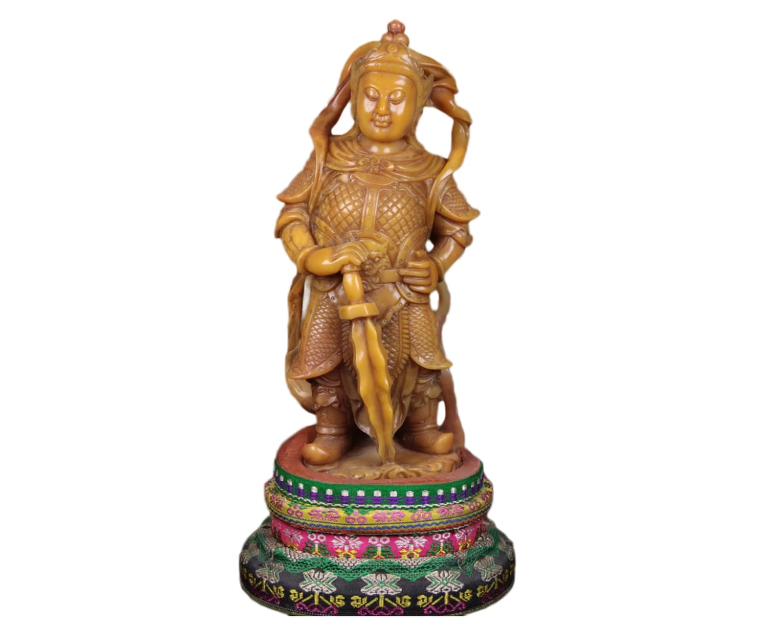 Superb Vintage Chinese Tianhuang Stone Carved Figure Statue: Superb Vintage Chinese Tianhuang Stone Carved Figure StatueDimension: 190 x 80 x 68 (mm)7.48 x 3.15 x 2.68 (inches) Weight: 1.81 lbs/ 821 g